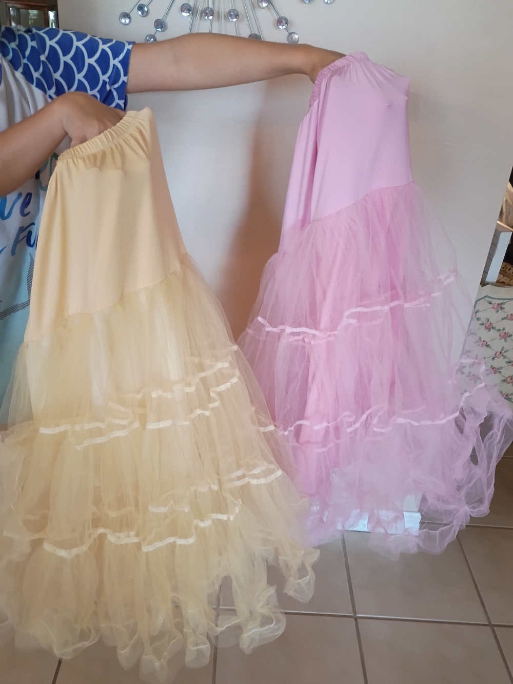 Lindy Bop Pale Yellow and Light Pink Tulle Petticoats